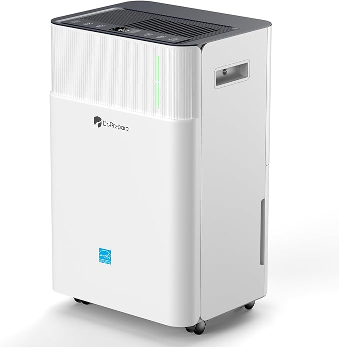 DR.PREPARE 3800 Sq.Ft Energy Star Dehumidifier, Max 65 Pints, Smart Dehumidifier with App/Wi-Fi for Basement, Bedroom with Drain Hose, Intelligent Humidity Control, Dry Clothes, Sleep Mode, 24H Timer