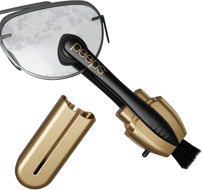 Peeps Eyeglass Lens Cleaner - Efficient and Durable Carbon Microfiber Technology - Exclusively Used by NASA - 500 Uses (Electroplated Gold)