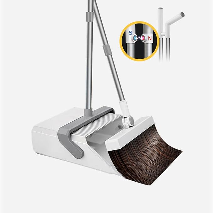 JOYBOS Broom and Dustpan with Adjustable Handle