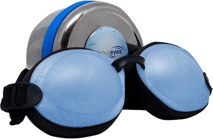 EyeEco Tranquileyes Mini Sleep Eye Mask, Blue - Not One-Size-Fits-All | Soft Eye Mask with Adjustable Straps for Rest and Sleep, Soothes Irritated Eyes & Shields from Light