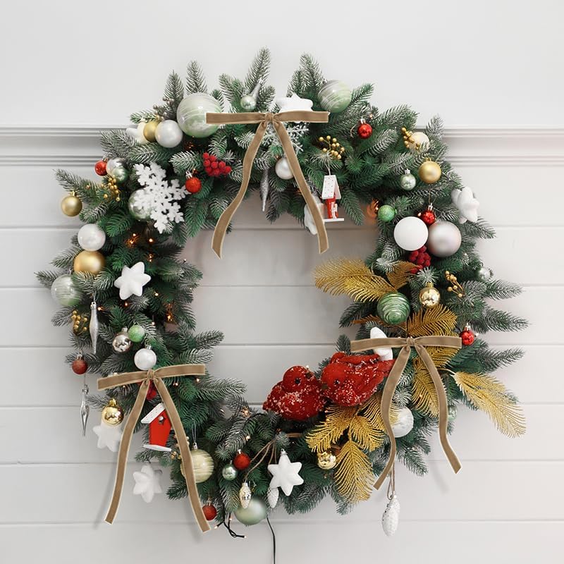 SIMISI RIBBON 24Pcs Christmas Velvet Ribbon Bows Decorations for Tree