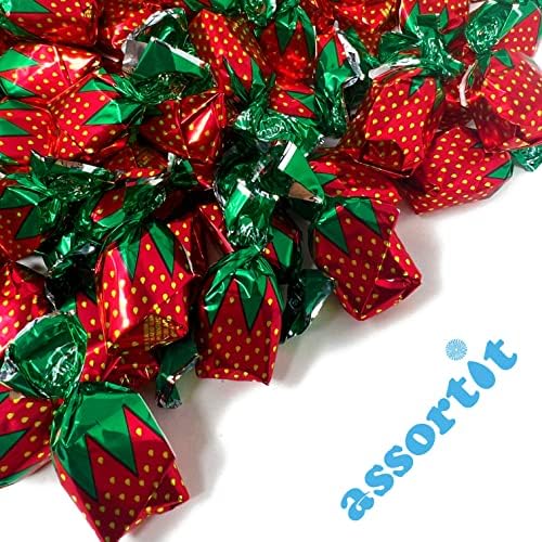 Strawberry Filled Hard Candy Bon Bons, Real Fruit Pulp, 16 Oz
