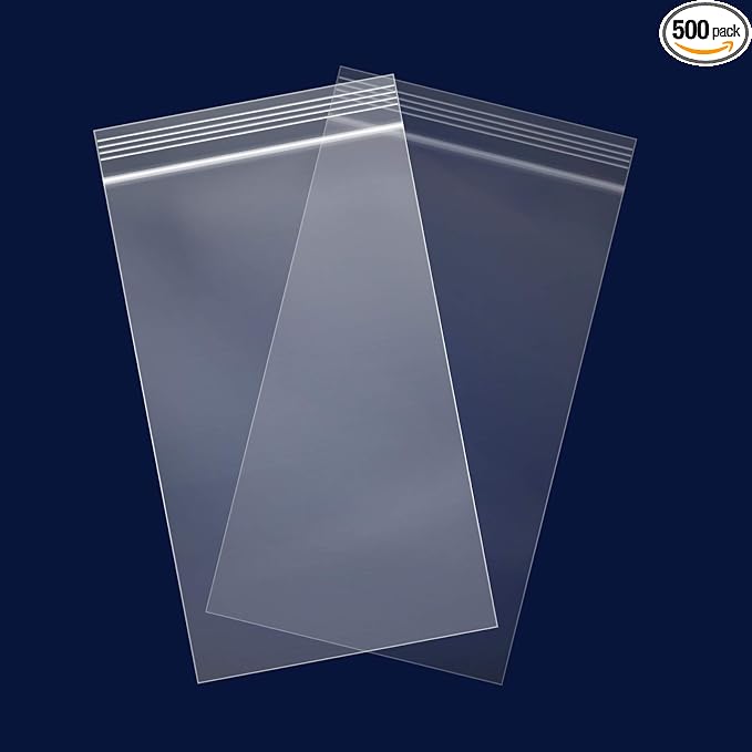 iMailer - 500 Count - 5" x 7" Small Zip Bags - Clear Reclosable Zip Plastic Poly Bags 2 Mil with Lock Seal Zipper for A2 A4 A6 Cards & Envelopes, Bakery, Cookies, Treats