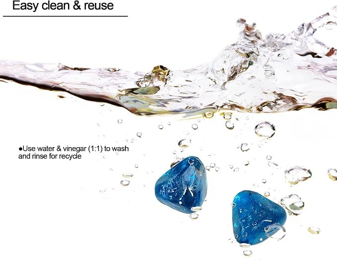10 lbs Fire Pit Glass Diamonds,1/2 Inch Caribbean Blue Fire Glass | Reflective,Glass Diamonds For Natural or Propane Fire Pit, Landscaping Rock Stones,Tempered，Fireplace