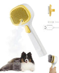 Cat Steam Brush for Cats & Dogs, Pet Steam Brush 3-in-1 with 2 Mist Modes, One-Touch Self Cleaning, Magnetic Safe Charging, Cat Hair Brush for Shedding, Dog Brush for Shedding, Yellow (Short Head)