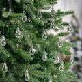30 Pcs Crystal Glass Teardrop Christmas Ornaments, Mini Size