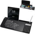 Small Glass Desktop Whiteboard Dry-Erase-Board - Computer Keyboard Stand with Calculator White Board Surface Pad with Drawer, Desk Organizers with Accessories for Office, Home, School Supplies - Black