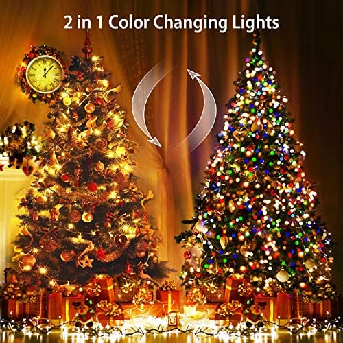 JMEXSUSS 168FT 600 LED Christmas Lights, Warm White Multicolor Xmas Lights
