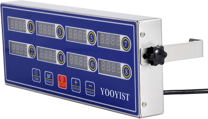 Professional Commercial 8 Channel Multiple Kitchen Timers Digital Calculagraph Programmable Loud for Restaurant Food Fryer Baking Cooking Stainless Steel Heavy Duty.