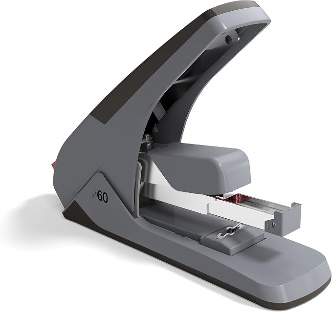 TRU RED One‑Touch Heavy‑Duty Stapler, 60‑Sheet Capacity, Gray/Black – High‑Performance Office Stapler