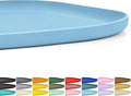 SMILOOL Waterproof Silicone Pet Food Mat with Raised Edge for Dog & Cat | 12" x 12" Non-Slip Small Pet Feeding Mats with Lip for Food & Water Bowl, Food Grade, Easy Cleaning, Light Blue