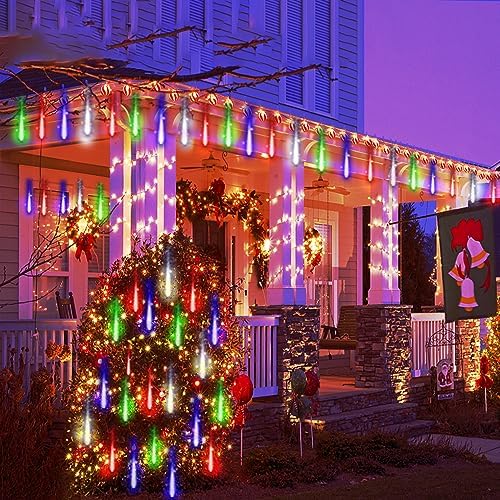 Meteor Shower Lights for Christmas New Year Party Outdoor Decor, Multicolor