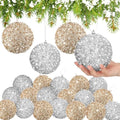 Lyrow 24 Pcs 4" Christmas Ball, Champagne Gold,Silver