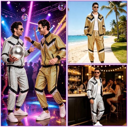 80s Outfits for Men Women,90s Tracksuit Retro Party