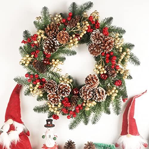Fangoo 20 Pack 7 Inch Artificial Gold Berry Stems for Christmas Tree Decor