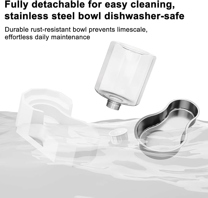 Sfozstra 4L Stainless Steel Gravity Water Dispenser:Cat Bowl | Stainless Steel, for Dogs & Cats, Bedroom Kitchen Corner Crate Area, No Electricity Required, Easy to clean