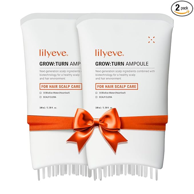 lilyeve GROWTURN Hair Growth Serum with Built-in Brush, Heartleaf-Derived Exosomes to Revitalize, Korean Hair Care, 3.38 fl. oz. (Pack of 2)