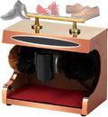 Electric Shoe Shine Polisher,Shoe Polisher Machine,Automatic Induction/Double Combination Brush/Smooth Operation for Family Hotel Bank Commercial (Gold )