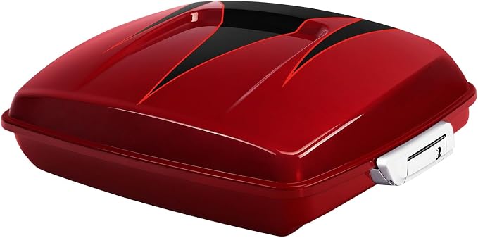 5.5" Razor Motorcycle Trunk W/Latch Key Fit For Harley 2014-2025 Touring CVO Road King Street Glide Electra Glide Ultra Limited Pack Starfire Black/Atomic Red