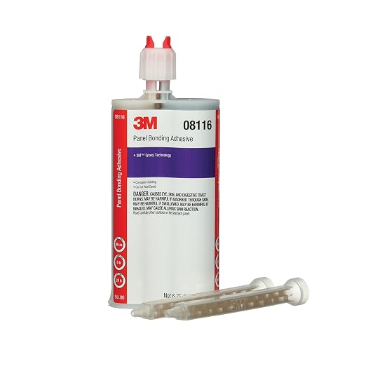 3M Panel Bonding Adhesive, 08116, 200 ml/6.75 fl oz Cartridge, Black