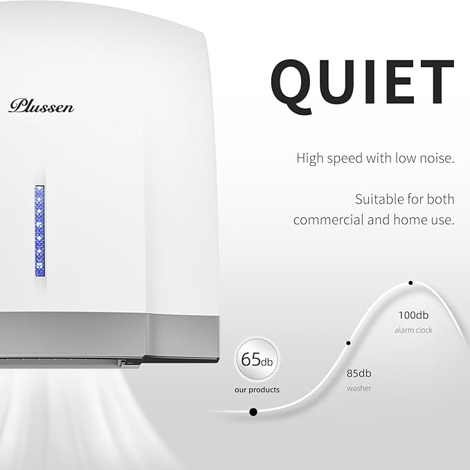 Hand Dryer 110V Compact Commercial Hand Dryer Automatic Electric Air Dryers with Warm n Cold Air Switch for Home or Commercial Bathrooms, 3Pin Plug in Version