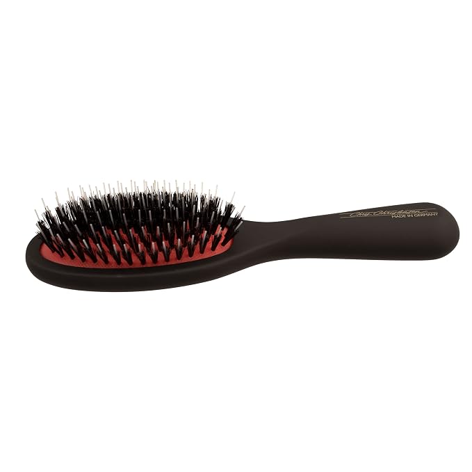 Chris Christensen Andreas Dog Brush, Mason-Pearson Style Boar and Nylon Bristle Brush, Groom Like a Professional, Lightweight Beechwood Handle, Stimulate Natural Oil Production, Small