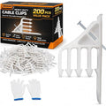 200 Pcs Multi-Cable Staples, Cable Stackers with Steel Nails Compatible with Romex NM Cable Coaxial, CAT5 CAT6 Data Cable, Electrical Wire Clip for Wood Studs In-Wall Wiring and Cable Management White