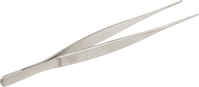 Mercer Culinary 18-8 Stainless Steel Precision Plus Chef Plating Tong, Fine Point, 6-1/8 Inch