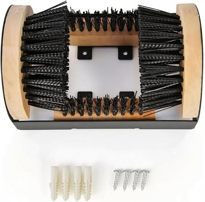 Outdoor Shoe Brush Boot Scrubber Cleaner Wiper with Strong Frame and Ebony Base for Mud and Debris Control Hands Slide Through Action Suitable for, Without Pedal