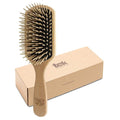 TEK | Rectangular Wooden Hair Brush Big with Long Rounded Teeth in Natural Ash Wood, Ideal for Detangling, Styling and Daily Care of Long and Thick Hair | 22x6cm | Handmade in Italy