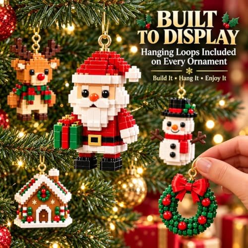 Christmas Brick Ornament Advent Calendar, 24-Day Mini Holiday Building Set