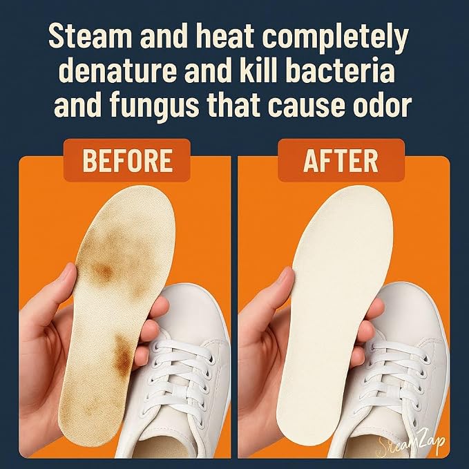 Handheld Shoe Steam Cleaner – All-in-One Shoe Care with Pro Steam Power | 5 Attachments to Clean, Deodorize & Remove Creases from Sneakers, Dress Shoes & Boots