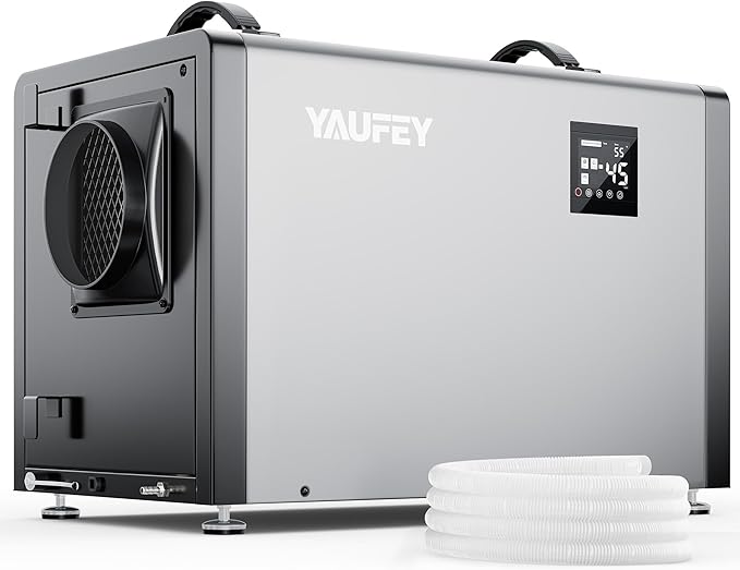 Yaufey 216 Pints Commercial Dehumidifier with Pump for Crawl Space, Basement, Industrial Space, 8000 Sq.Ft., 10-90% RH Humidity Control, 7/24 Running Continuous Drainage, TUV Certified, 5-Yr Coverage