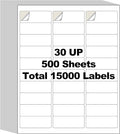 500 Sheets 15000 Address Labels, AveneMark 30-UP 1" x 2-5/8" Shipping Sticker Papers for Laser and Inkjet Printers, 30 Labels per Sheet