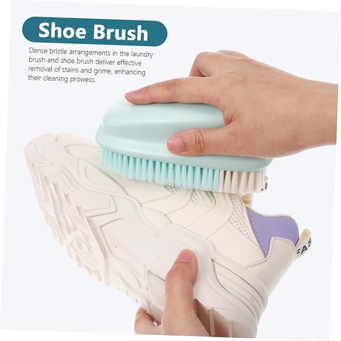 Multi-Purpose Cleaning Brush Long Handle Shoe Brush Laundry Stain with Soft Bristles for Efficient Dirt Removal from Clothes and Shoes Ergonomic Grip for Comfort