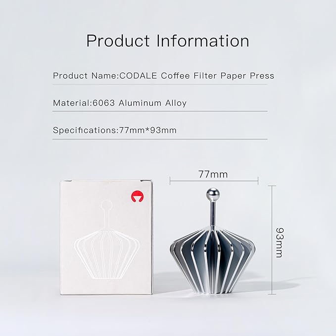 Filter Paper Presser All Metal Coffee Filter Shape Retainer Pre-pour Tool for Basket & V60 Filter Paper Pour Over Coffee (Silver)