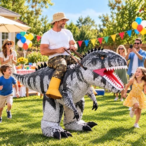 Inflatable Raptor Costume Adult Blow Up Velociraptor Ride On Dinosaur Suit