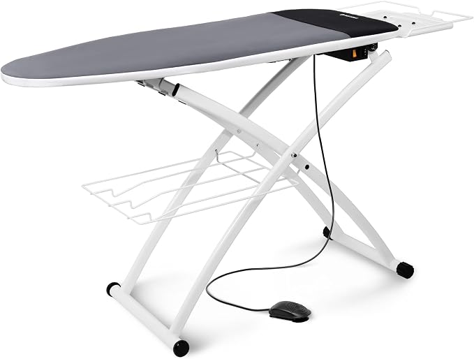 Reliable The Air Vacuum & Up Air Iron Board, Heated Surface, Made in Italy | Vera Foam Memory Foam Cover, Heat Resistant Zone, Foot Pedal for flexible control, Easy Roll Castors, Made in Italy