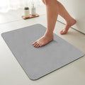 TYUU Bathroom Mat Quick Dry, Bathroom Rugs Non Slip Washable Thin Absorbent Bath Mat Fits Under Door Bathroom Floor Mat Perfect for Bath, Shower, or Sink 24"x48" Light Grey