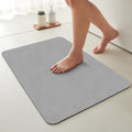 TYUU Bathroom Mat Quick Dry, Bathroom Rugs Non Slip Washable Thin Absorbent Bath Mat Fits Under Door Bathroom Floor Mat Perfect for Bath, Shower, or Sink 20"x30" Light Grey