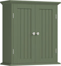 ChooChoo Bathroom Wall Cabinet, Over The Toilet Space Saver Storage Cabinet, Medicine Cabinet with 2 Door and Adjustable Shelves, Cupboard, Green