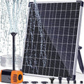 POPOSOAP 30W Solar Fountain Pump with 430GPH Flow, 7 Water Spray Heads & 16.4ft Cable, Solar Pond Pump with Adjustable Flow Valve & Dry Run Protection for Garden, Birdbath, Water Feature P130C