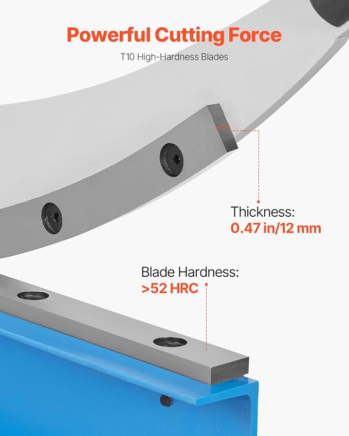 VEVOR Hand Plate Shear, 31.5 in Max Cutting Length, Manual Sheet Metal Shear Machine, Benchtop Cutter with T10 High-Hardness Blades, Q235 Material, for Cutting Large Metal Sheets Steel Aluminum Copper