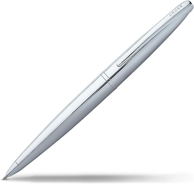 Cross ATX Pure Chrome Ballpoint Pen - Refillable Pen for Smooth Writing - Black Ink - Comfortable Grip - Long-Lasting - Professional Office Supplies - Gift Box Included