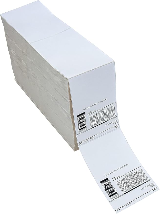 L LIKED 270000 Fanfold 4" x 6" Direct Thermal Labels, with Perforated line for Thermal Printers - Compatible with Zebra & Rollo Printer (4" x 6" - 270000 Labels)