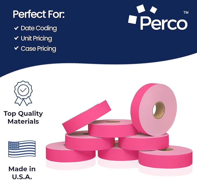 Pricing Labels for Monarch 1131 Fluorescent Pink - 60,000 Labels w/ 24 Rolls Value Pack, 3 Sleeves - Made in USA