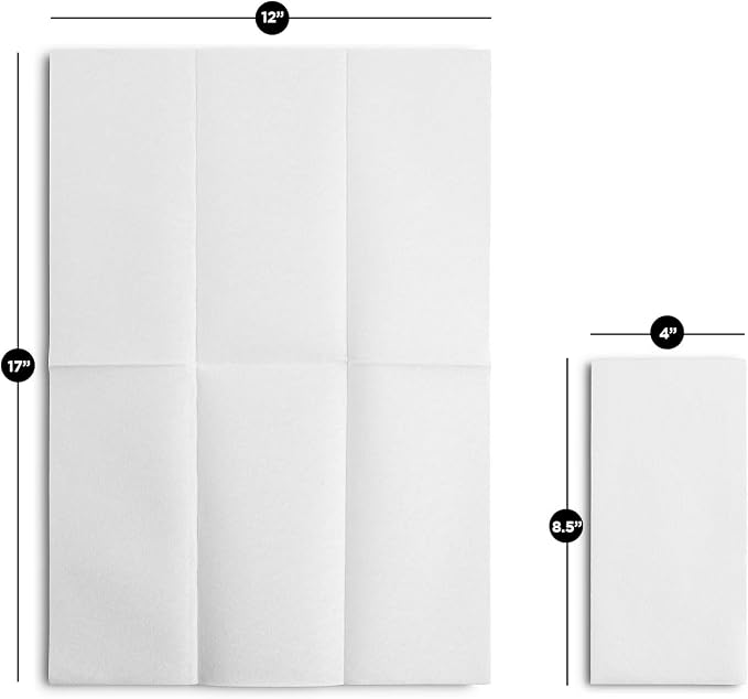 100 Pack Disposable Guest Towels for Bathroom, Linen-Feel Hand Towels | Thick and Absorbent Cloth-Like Paper Napkins, Made in USA, White, 12x17 in, for Parties, Weddings, Events, Guest Bathrooms