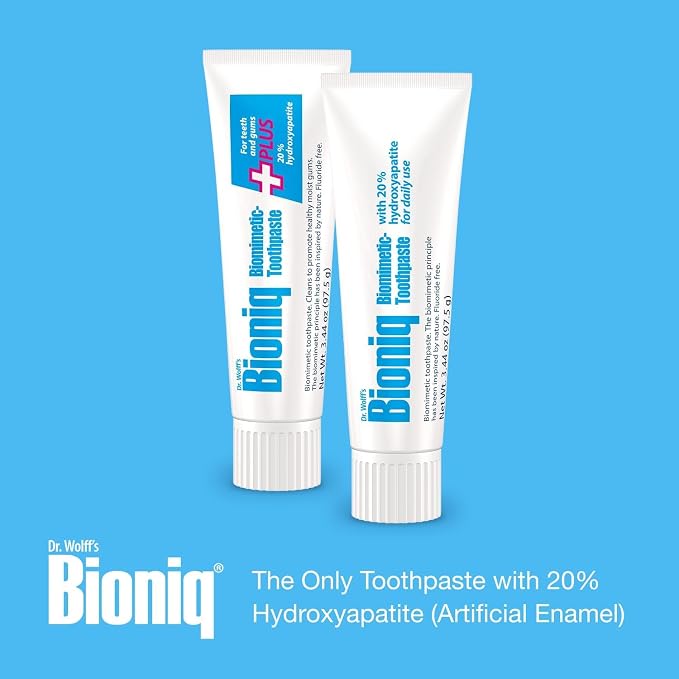 Bioniq Classic 20% Hydroxyapatite Toothpaste 3.44 Oz | bioHAP and Fluoride Free Toothpaste for Daily Use, Clinically Tested, Expert for Enamel and Gum Care, 3.44 Oz 3 Pack