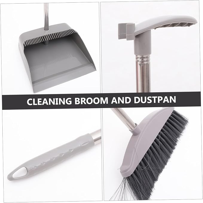 Supple Bristle Broom Dustpan Set Long Handle Home Cleaning Accessories Dustpan Long Handle Household Brooms Style