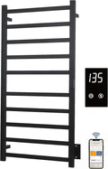 Topdattion Smart Wireless Electric Towel Warmer | Blade Thin 10 Bar Design | Hardwired & Plug-in | Alexa & Google Home Compatible | Matte Black Finish